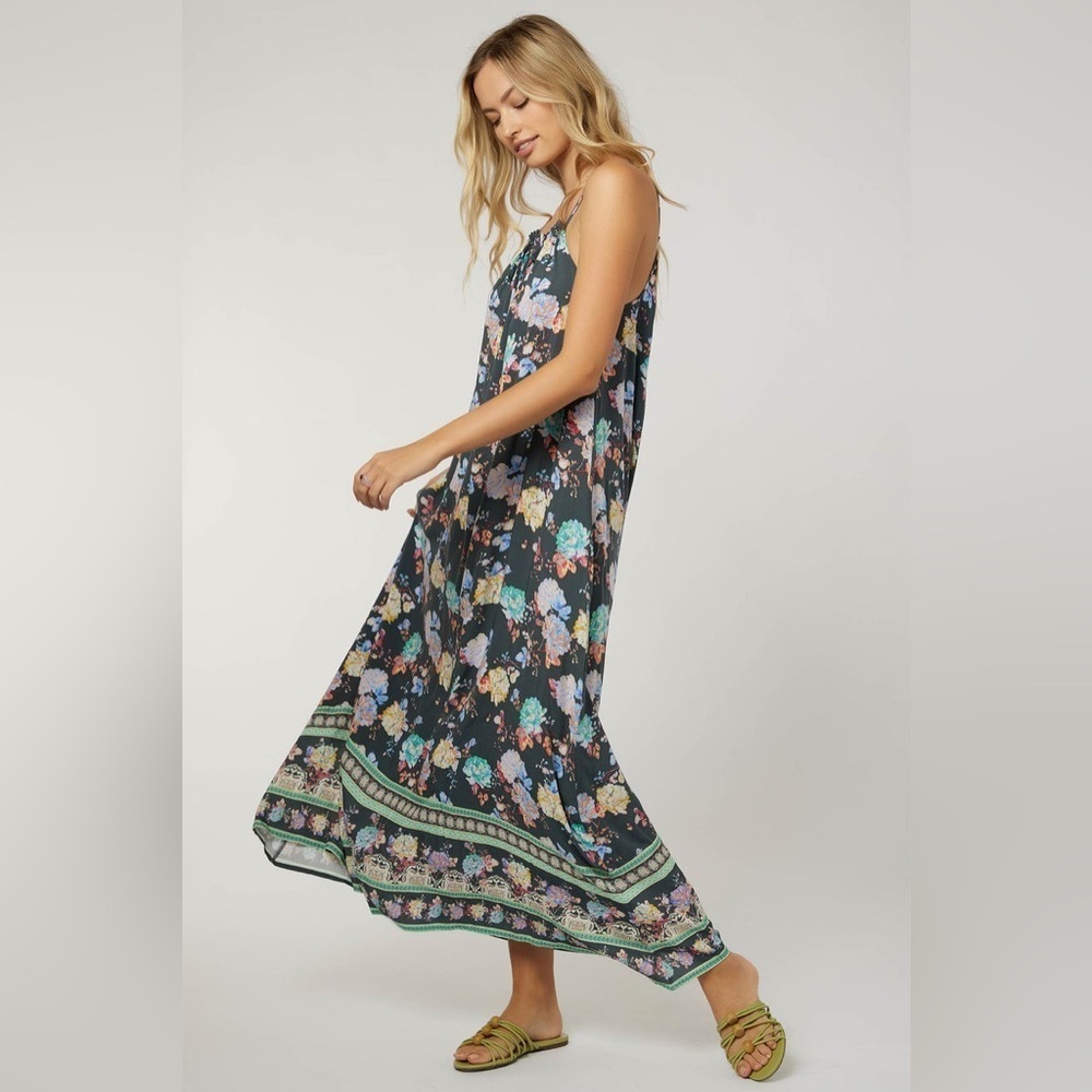 O'Neill Navy Floral Maxi Rainn Dress